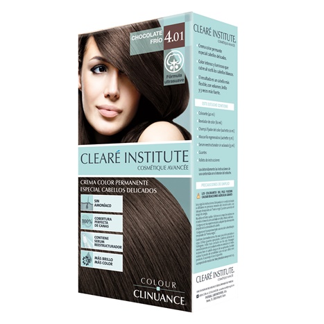 Crema Color Permanente 4.01 Chocolate Frío Colour Clinuance Clearé