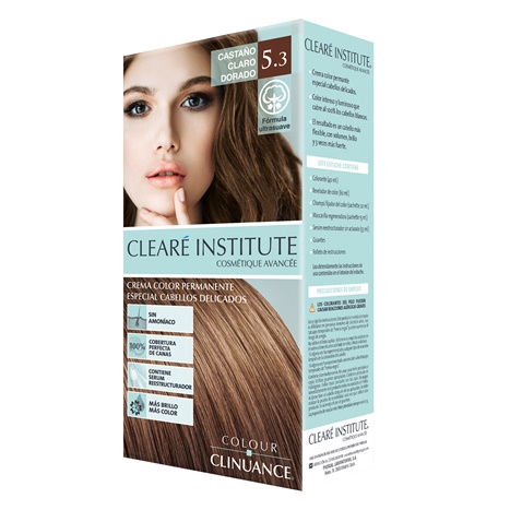 Crema Color Permanente 5.3 Castaño Claro Dorado Colour Clinuance Clearé